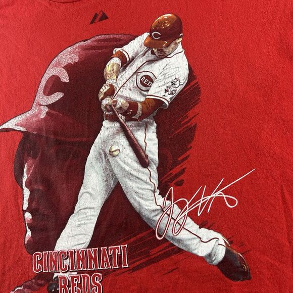 Cincinnati Reds Joey Votto Graphic Shirt Men’s XL Majestic Helmet Jersey Y2K - Picture 9 of 13